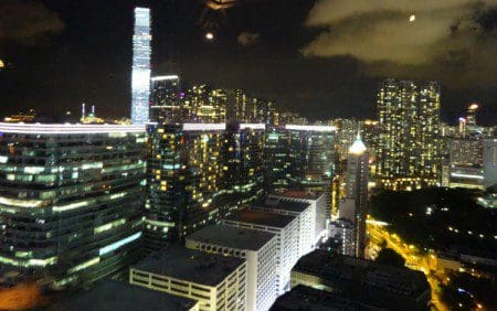 Hong Kong banks at night