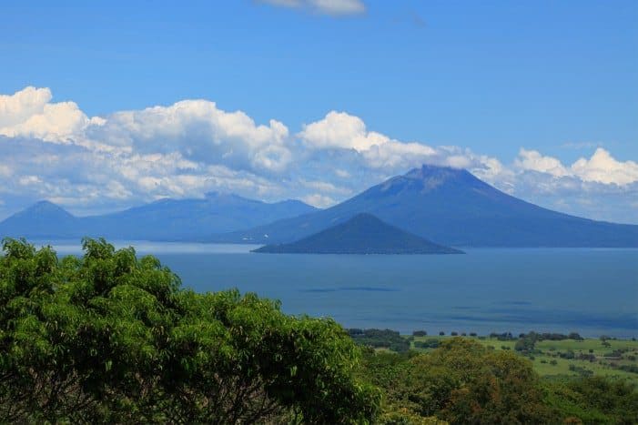 Volcanoes on the shore of Lake Managua in Nicaragua.