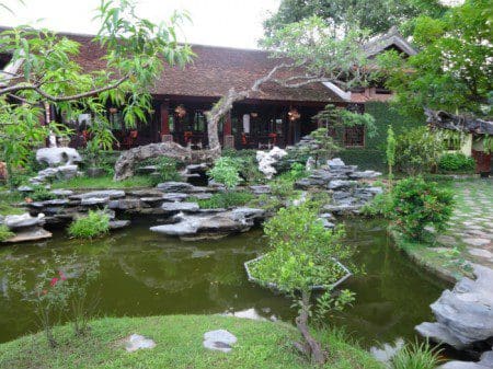 Voluntarism picnic at a Hanoi, Vietnam Asian garden