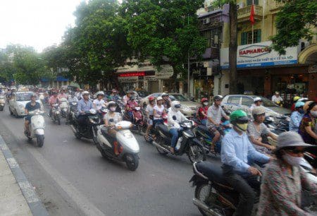 Voluntarism at work with traffic in Hanoi, Vietnam