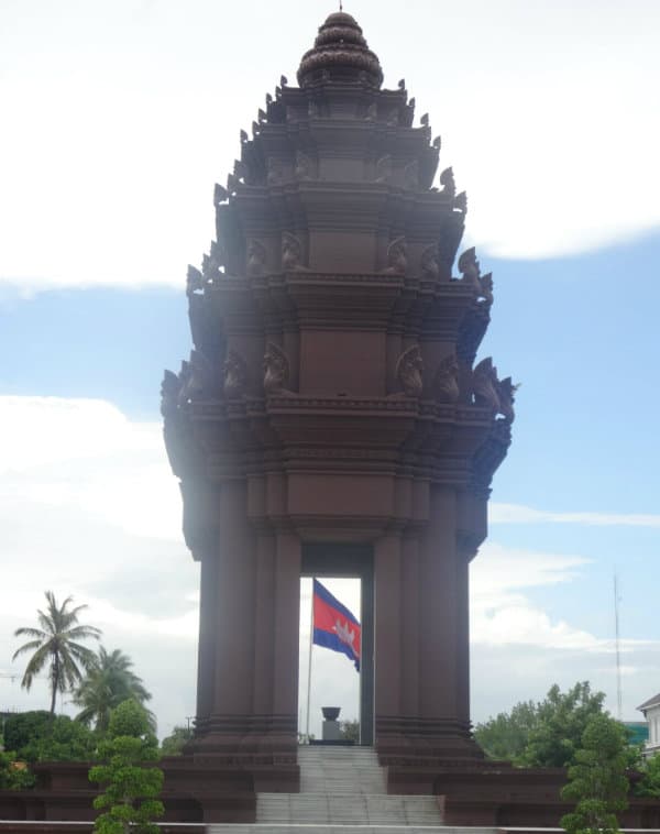 Cambodian passport and Phnom Penh Independence Monument