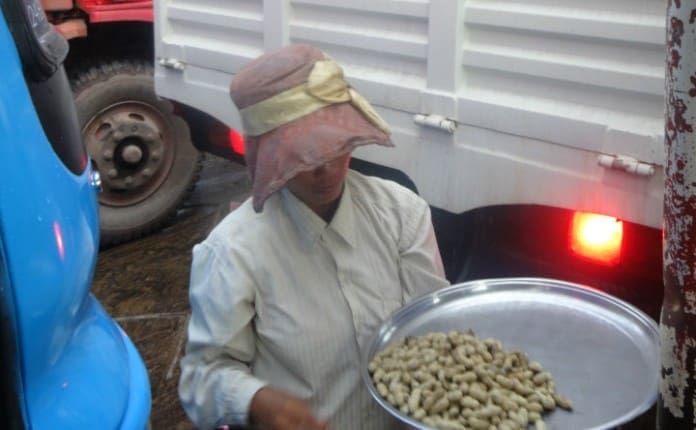 Seller on rural Cambodia ferry