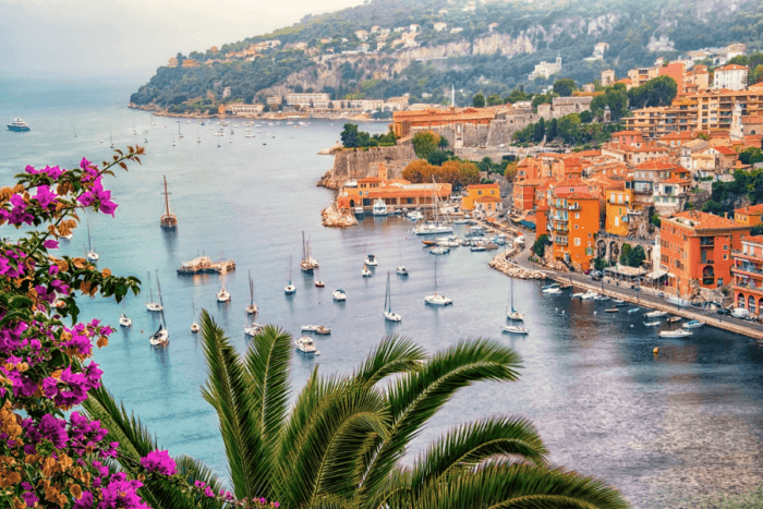 Tax free countries - An aerial image of the French Riviera, a Mediterranean coast in southeastern France, which is the easiest country to get citizenship.