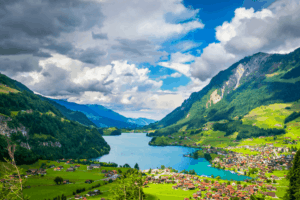 Switzerland E-2 VISA - Aerial - Aerial view of Switzerland Europe.