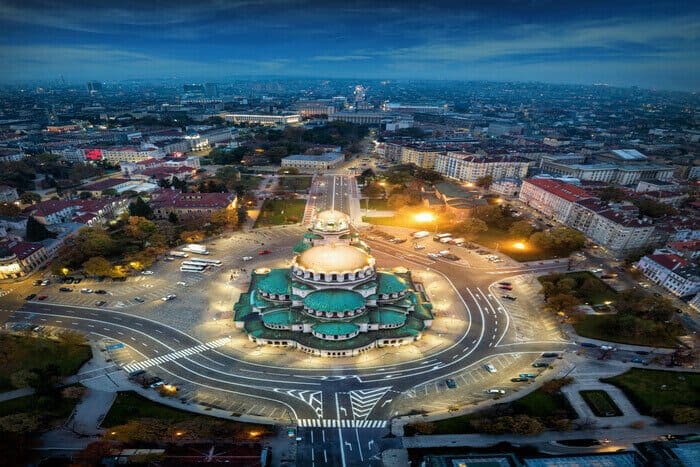 Beautiful plaza and building in Europe