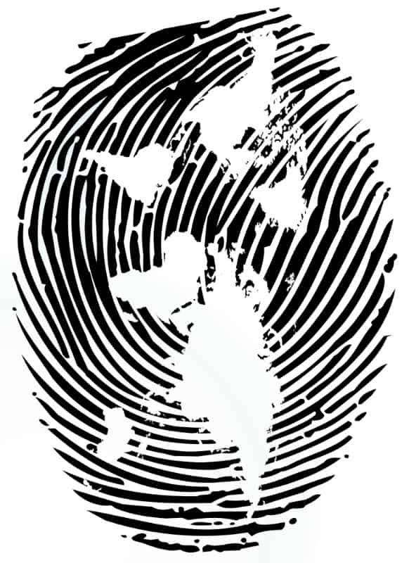 Thumbprint of a global citizen - Abstract picture of Global citizen thumbprint.