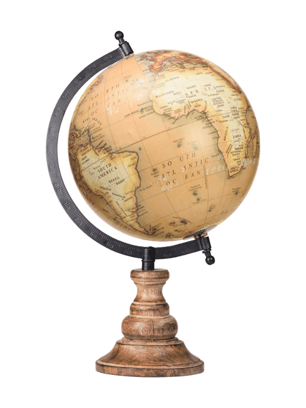 Second citizenship by investment globe - Picture of old brown globe