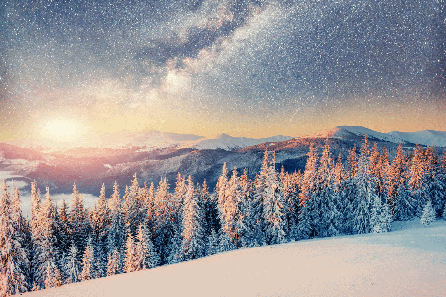 Carpathians Ukraine Starry Winter Sky