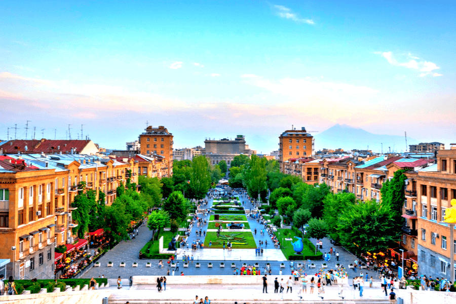 Bank in Armenia Tamanyan park Yerevan